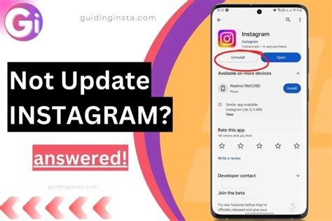 Jan 1, 2023 · To update the Instagram app on your device, go to the Google Play Store or the Apple App Store, once you see an update, click on it to update. Fix 8: Uninstall And Reinstall Instagram If you’ve cleared the app cache, and done other fixes but Instagram “Couldn’t refresh feed” is still showing, your next fix is to delete and redownload ... 